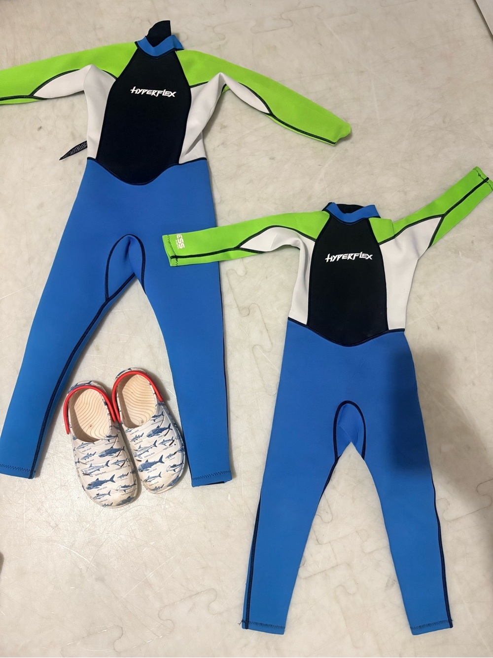 Hyperflex Kids Full Body Wetsuits - Blue, Lime & Black (Set of 2)